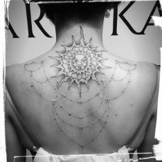 Sun dotwork ornament